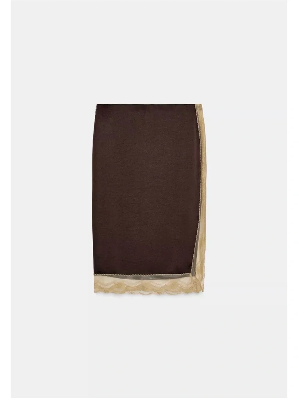 Zara‎ ZW COLLECTION satin lace skirt